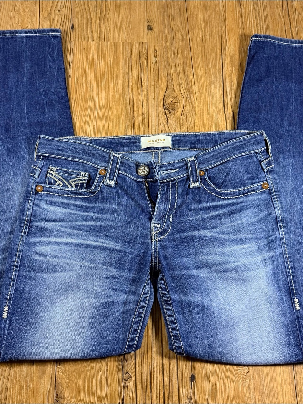 Big Star Jenae Skinny Jeans Women’s 28R Blue Stretch Western Embroidered